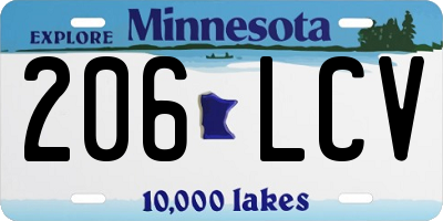 MN license plate 206LCV
