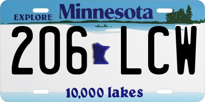 MN license plate 206LCW