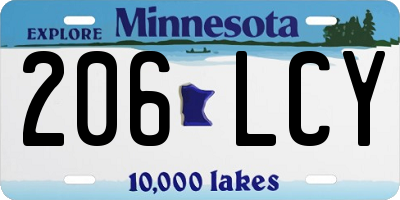 MN license plate 206LCY