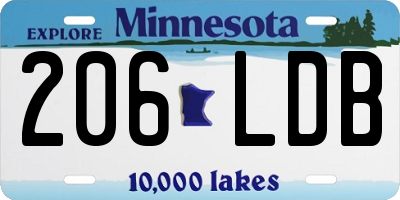 MN license plate 206LDB