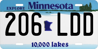 MN license plate 206LDD