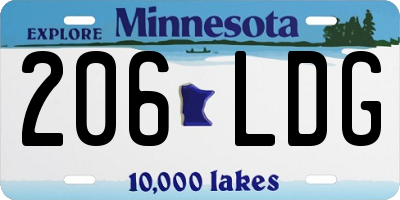 MN license plate 206LDG