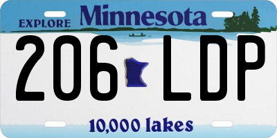 MN license plate 206LDP