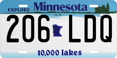 MN license plate 206LDQ