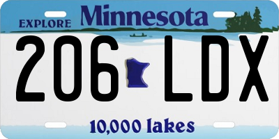 MN license plate 206LDX