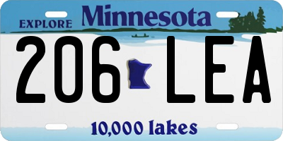 MN license plate 206LEA