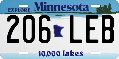 MN license plate 206LEB