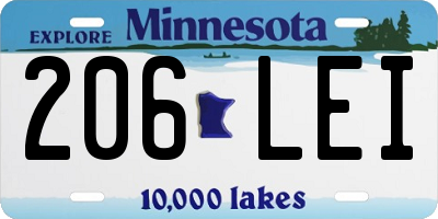 MN license plate 206LEI