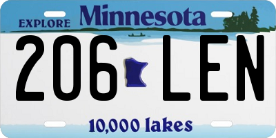 MN license plate 206LEN