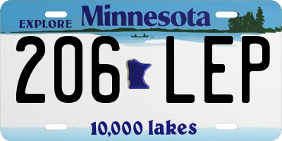 MN license plate 206LEP