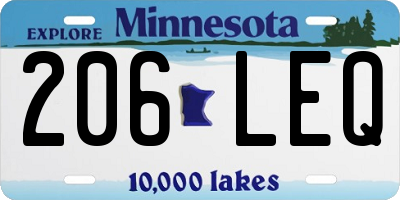 MN license plate 206LEQ
