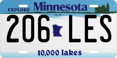 MN license plate 206LES