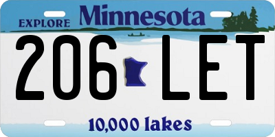 MN license plate 206LET
