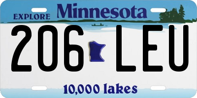 MN license plate 206LEU