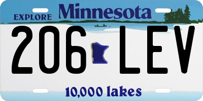 MN license plate 206LEV