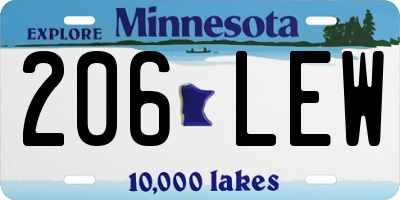 MN license plate 206LEW