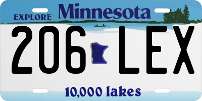 MN license plate 206LEX