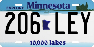 MN license plate 206LEY