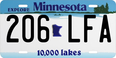 MN license plate 206LFA