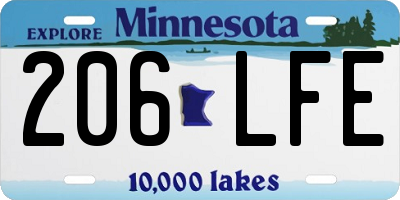 MN license plate 206LFE