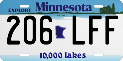 MN license plate 206LFF