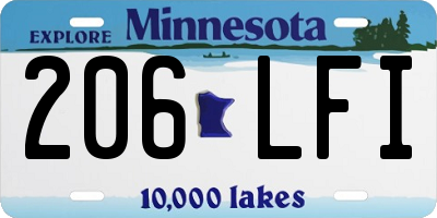 MN license plate 206LFI