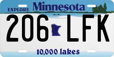 MN license plate 206LFK