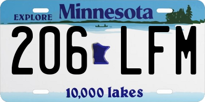 MN license plate 206LFM
