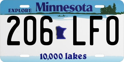 MN license plate 206LFO