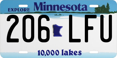 MN license plate 206LFU