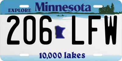MN license plate 206LFW