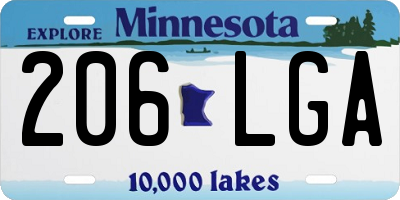 MN license plate 206LGA