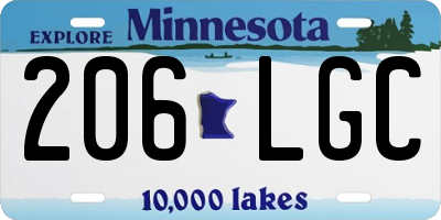 MN license plate 206LGC