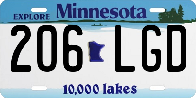 MN license plate 206LGD