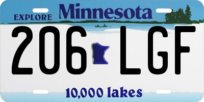 MN license plate 206LGF