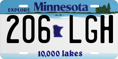 MN license plate 206LGH