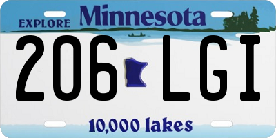 MN license plate 206LGI