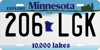 MN license plate 206LGK