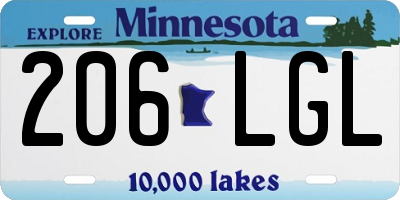 MN license plate 206LGL