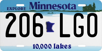 MN license plate 206LGO