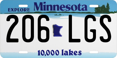 MN license plate 206LGS