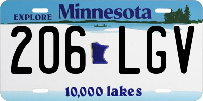 MN license plate 206LGV