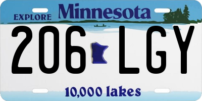 MN license plate 206LGY
