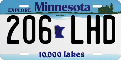 MN license plate 206LHD