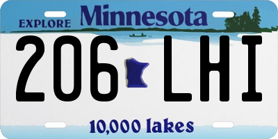MN license plate 206LHI