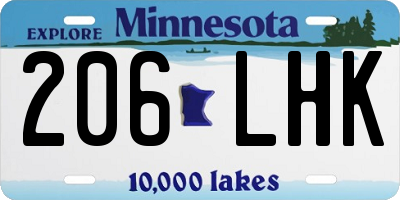 MN license plate 206LHK