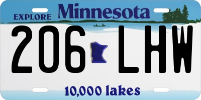MN license plate 206LHW