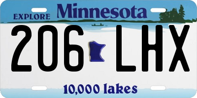 MN license plate 206LHX