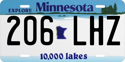 MN license plate 206LHZ