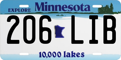MN license plate 206LIB